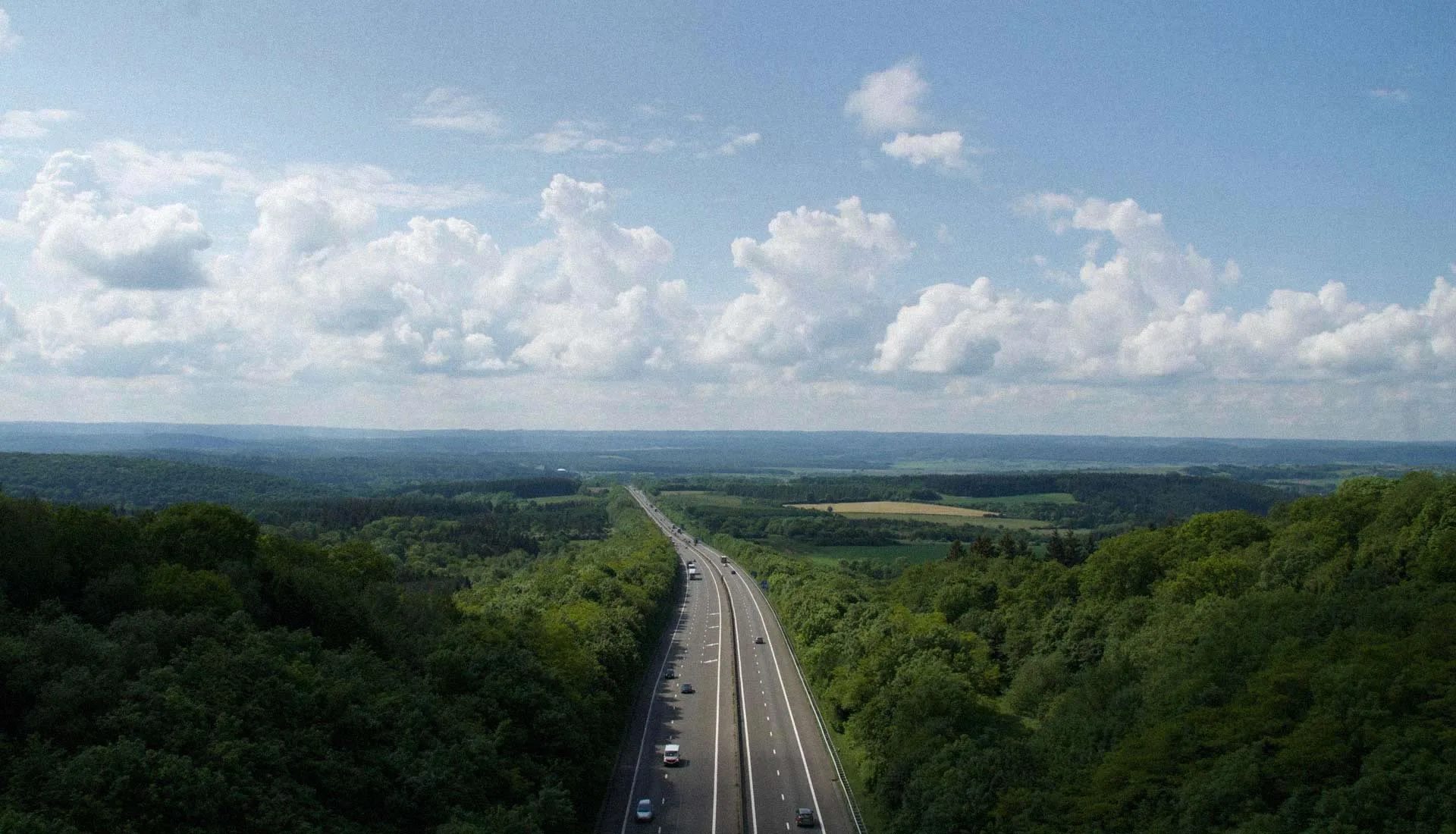 Carretera entre bosques